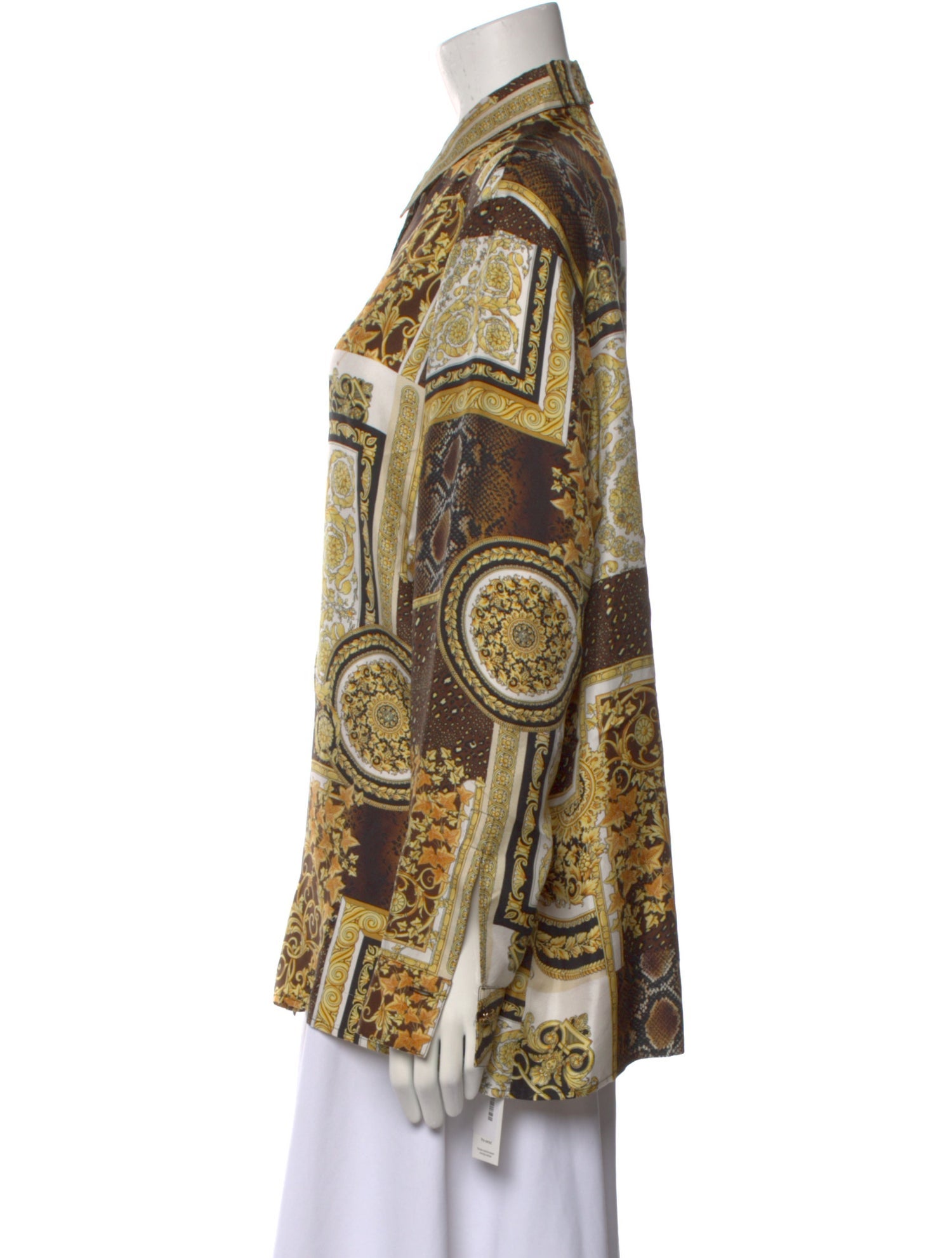 Versace Silk Printed Button-Up Top