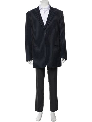 Versace Suiting Wool Striped Blazer Us46, It56 | XXL