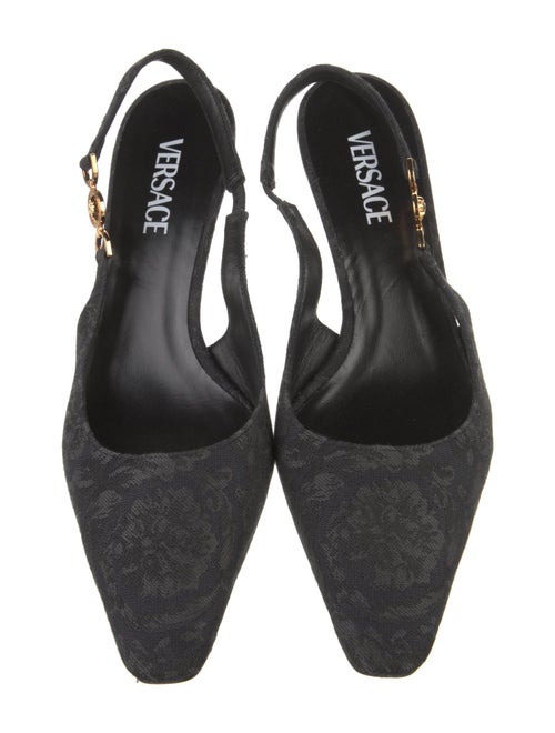 Versace Denim Printed Slingback Pumps