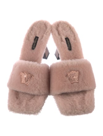 Versace Shearling Slides