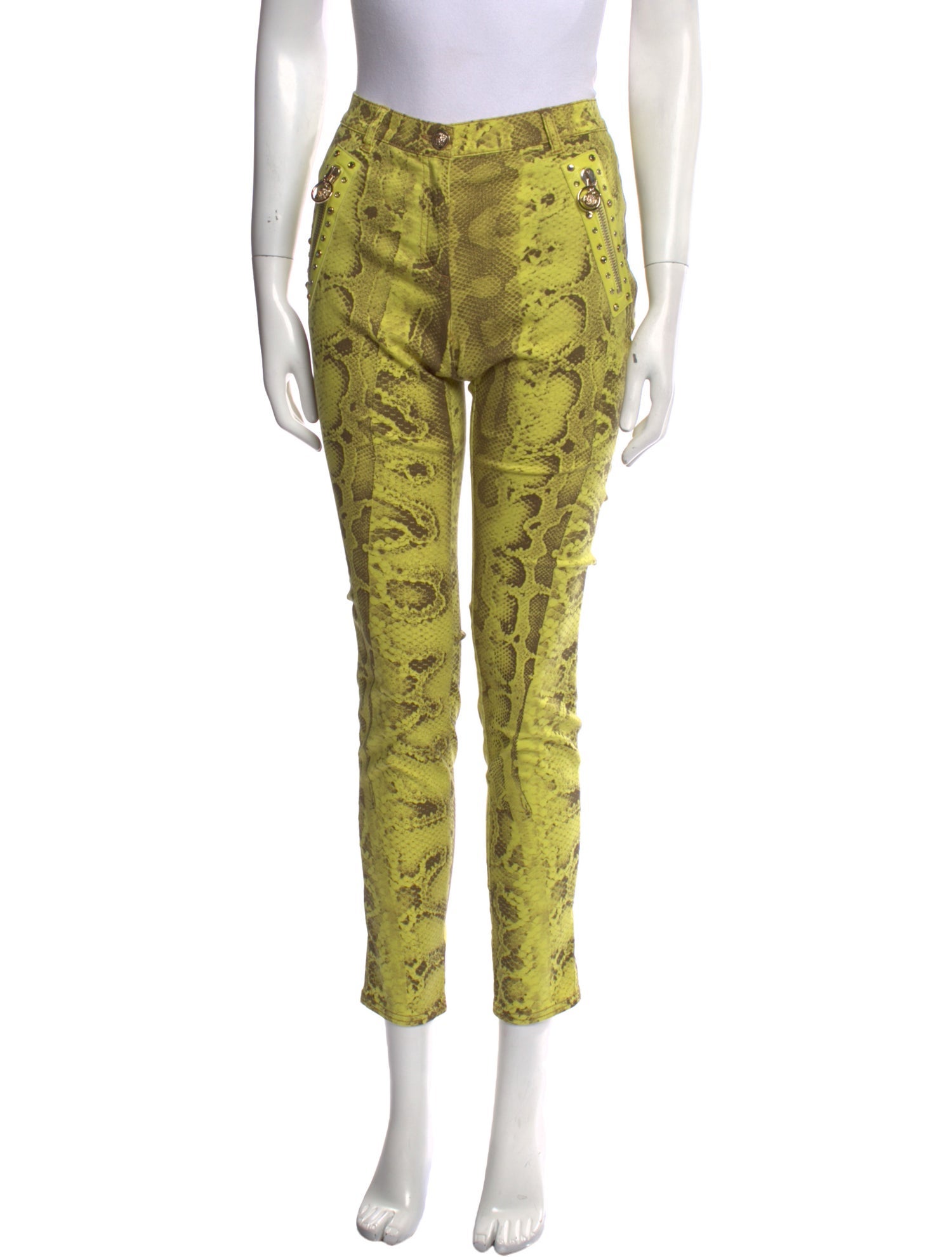 Versace Floral Print Skinny Leg Pants