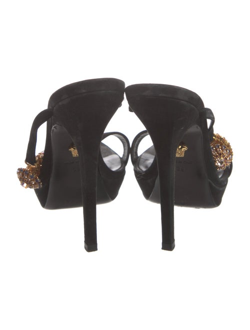 Versace Suede Crystal Embellishments Slides