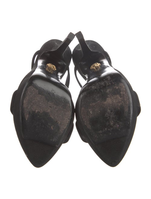 Versace Suede Crystal Embellishments Slides