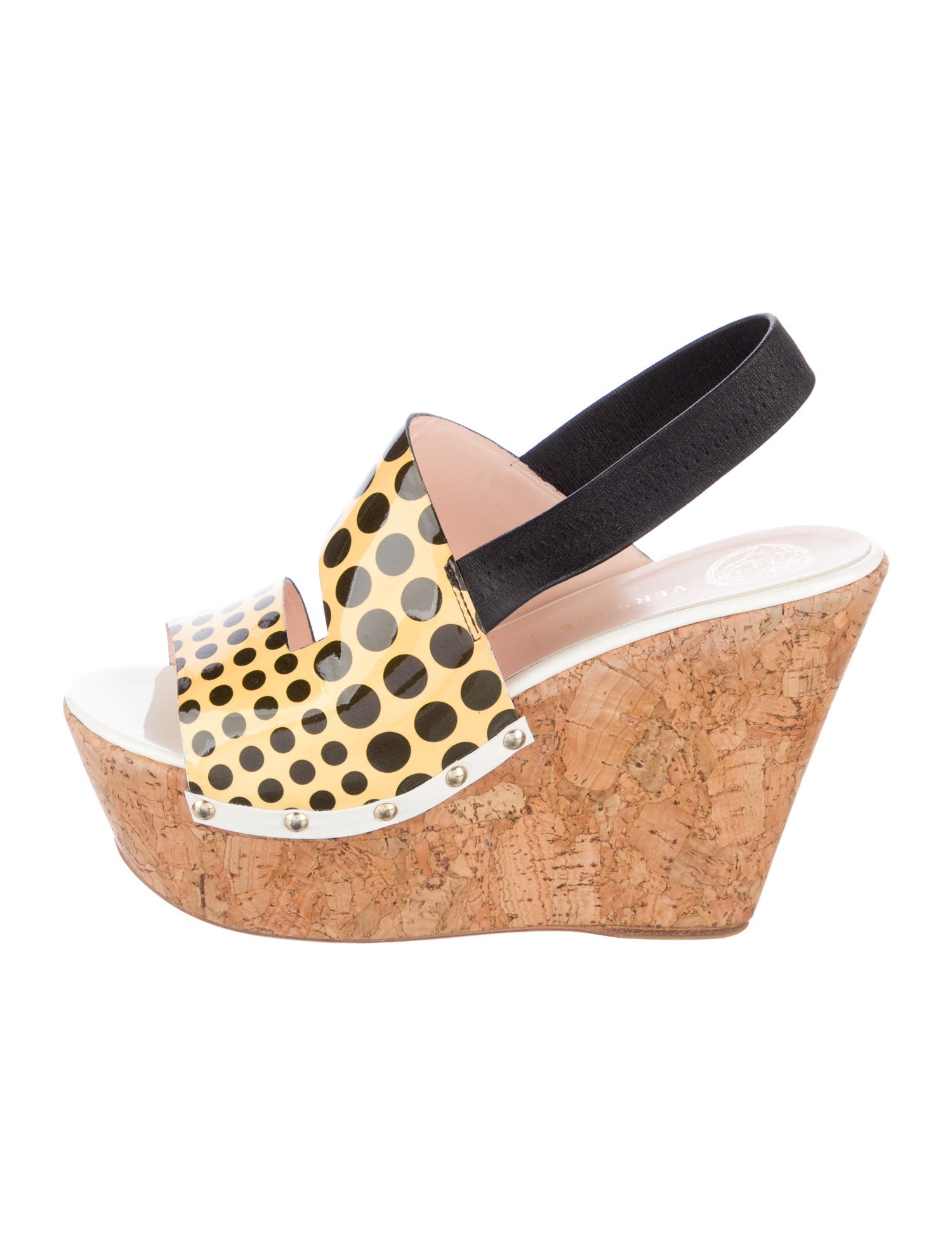 Versace Polka Dot Print Slingback Sandals