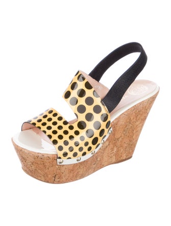 Versace Polka Dot Print Slingback Sandals