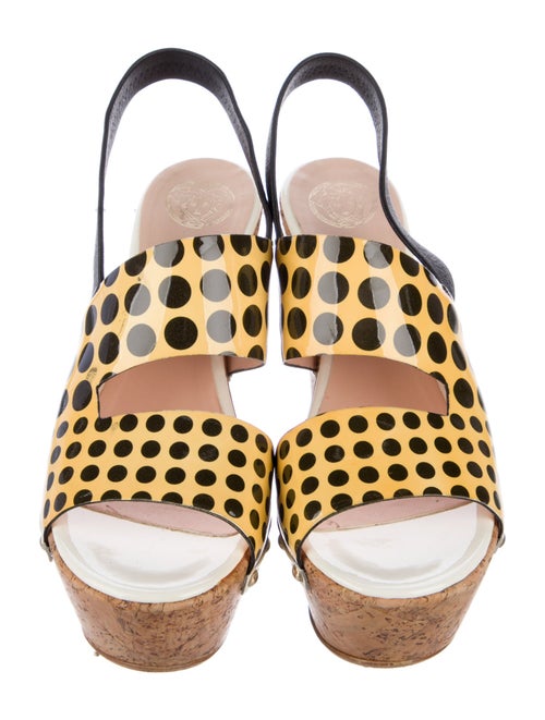 Versace Polka Dot Print Slingback Sandals