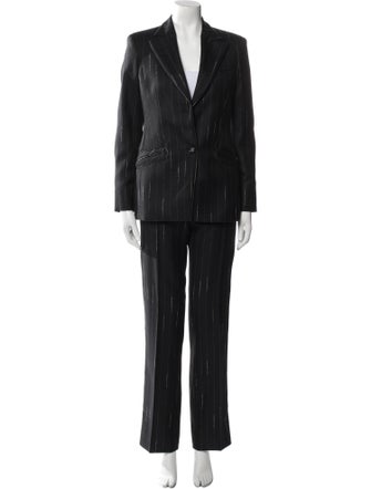 Versace Wool Striped Pantsuit
