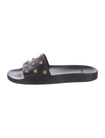 Versace Leather Studded Accents Slides