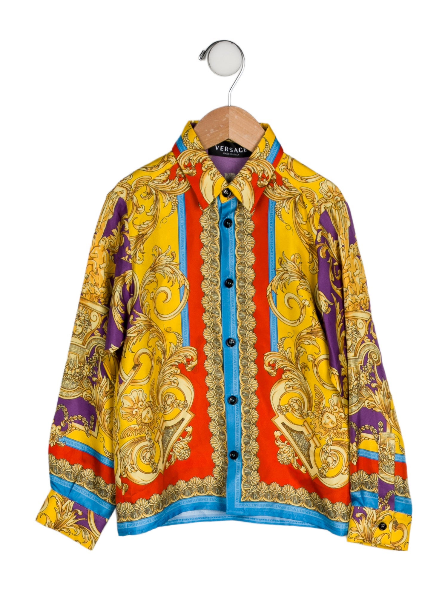Versace Printed Button Up Top