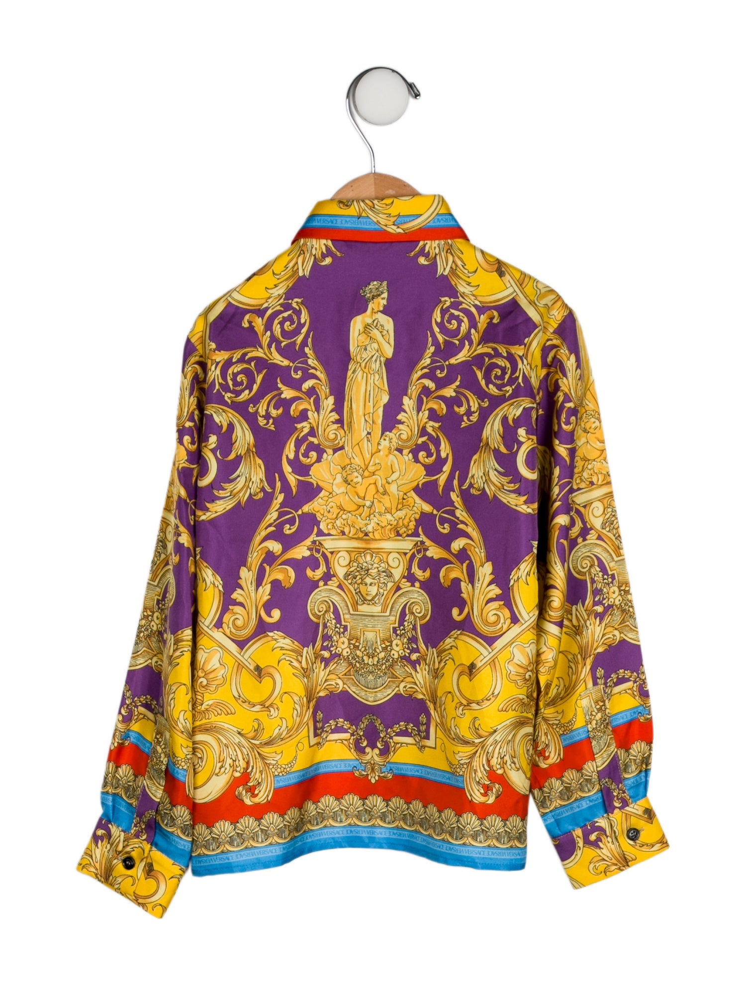 Versace Printed Button Up Top