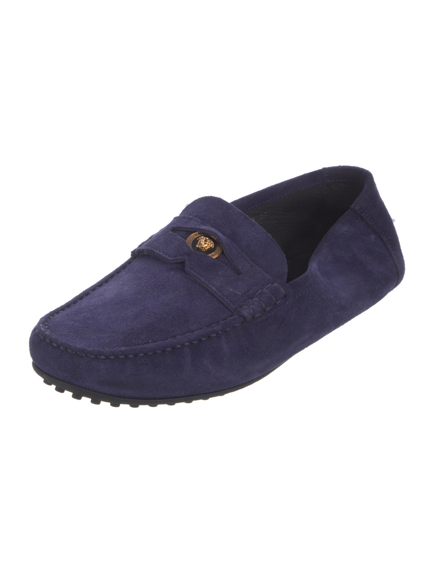 Versace Medusa Insignia Suede Drivers