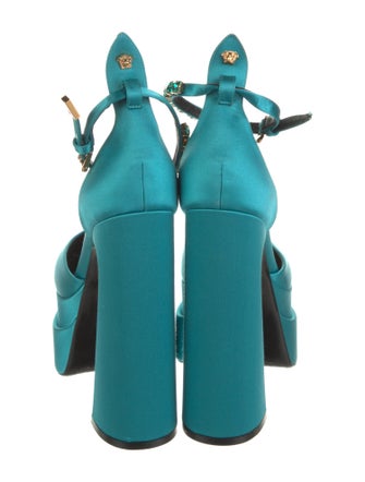 Versace Satin Printed D'Orsay Pumps