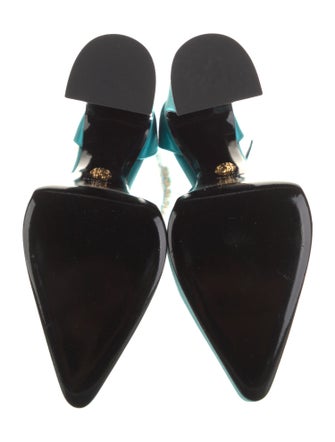 Versace Satin Printed D'Orsay Pumps