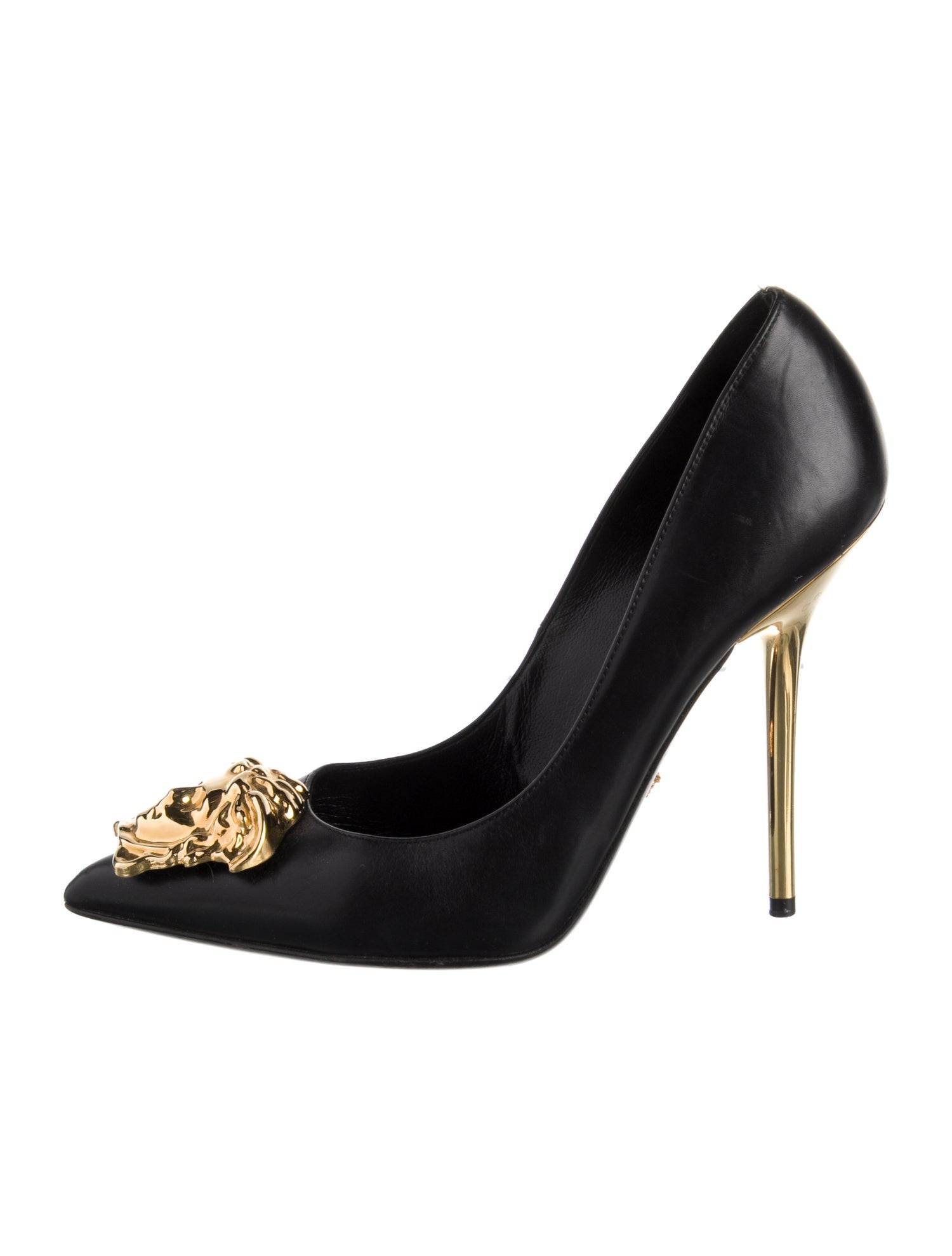 Versace Leather Graphic Print Pumps