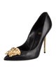 Versace Leather Graphic Print Pumps