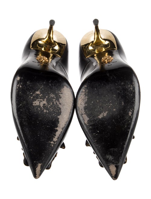 Versace Leather Graphic Print Pumps