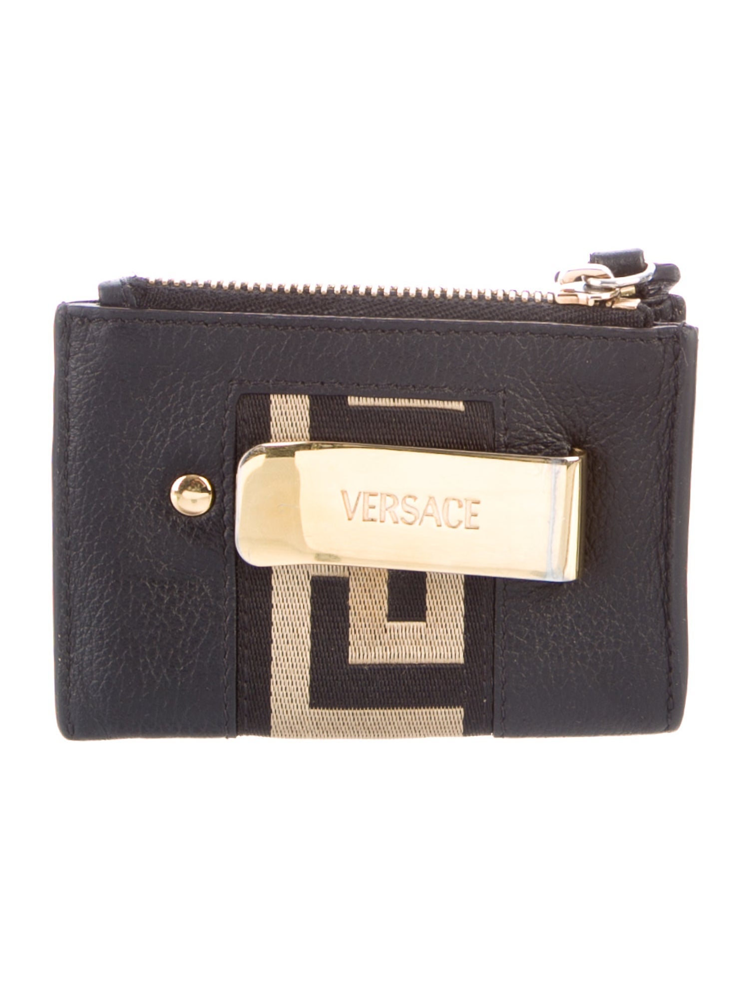 Versace Leather Graphic Print Wallet