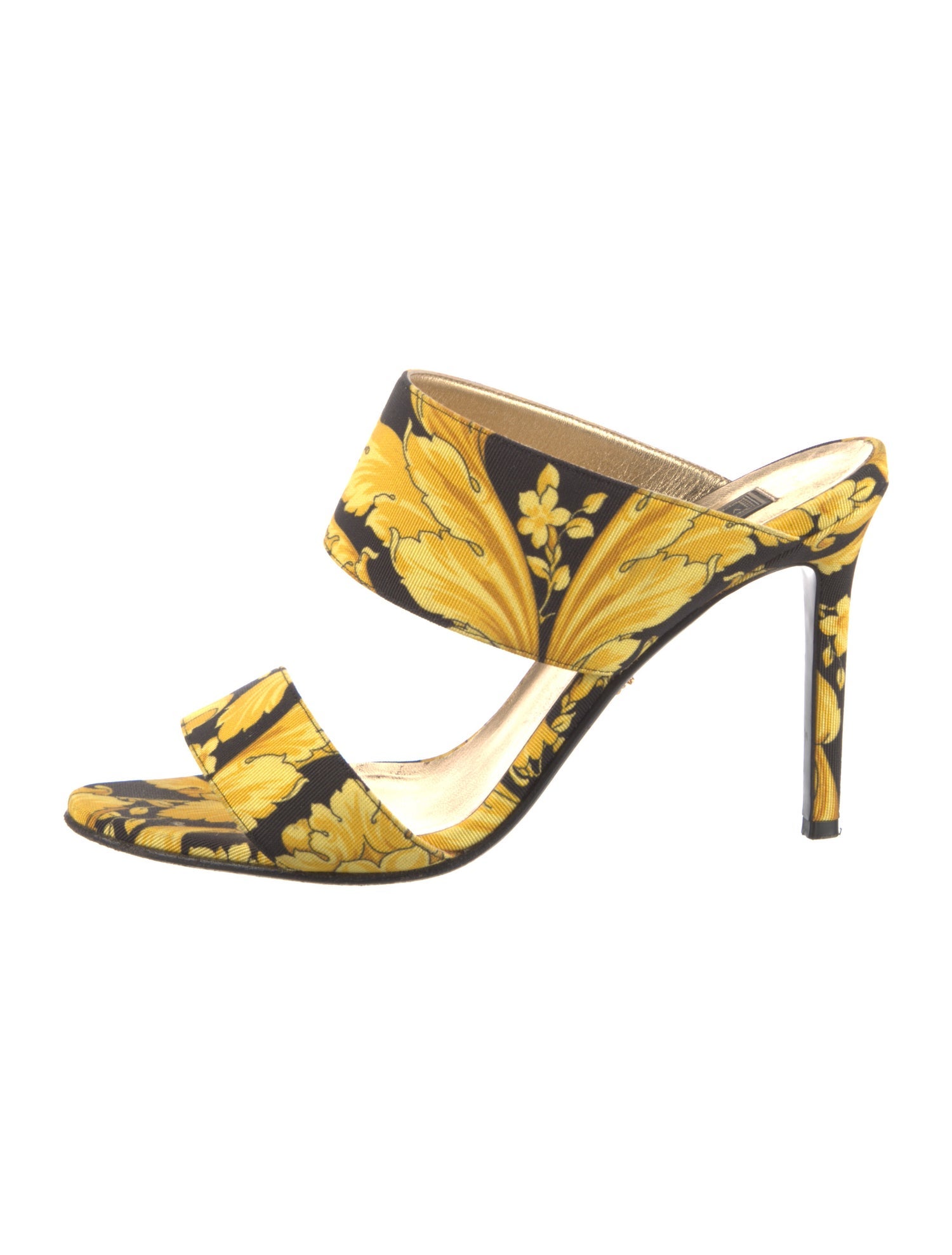 Versace Barocco Print Canvas Slides