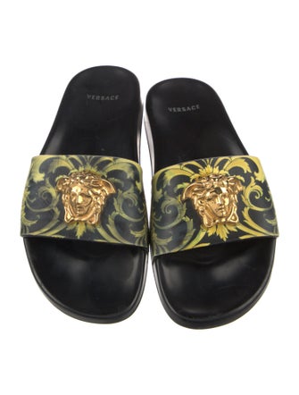 Versace Medusa Insignia Leather Slides