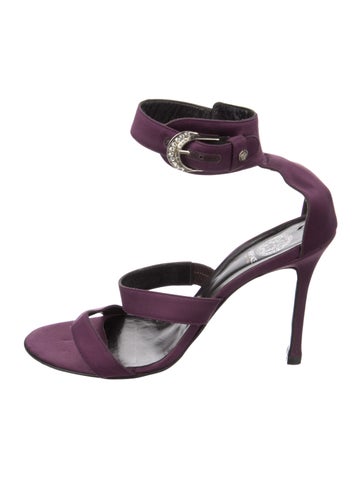 Versace Sandals Satin Crystal Embellishments IT 40 | 10