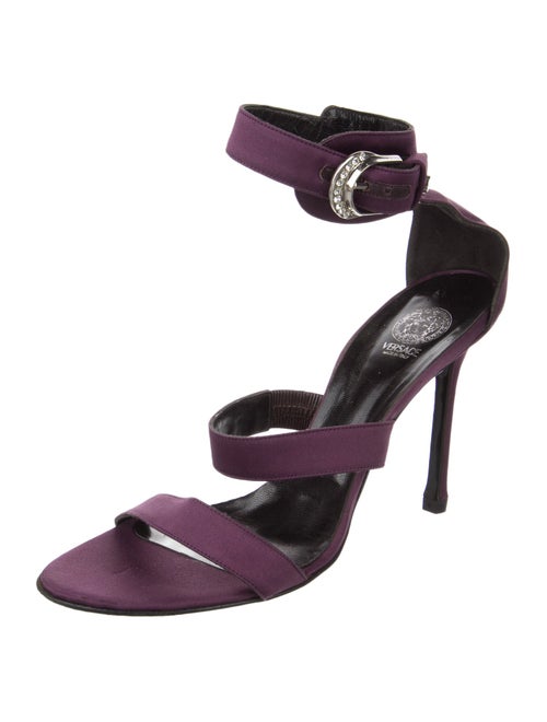 Versace Satin Crystal Embellishments Sandals