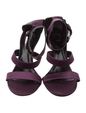 Versace Satin Crystal Embellishments Sandals