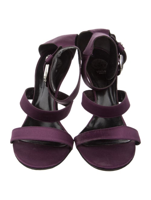 Versace Satin Crystal Embellishments Sandals