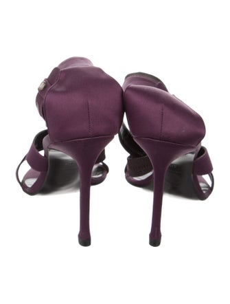 Versace Satin Crystal Embellishments Sandals