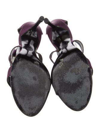 Versace Satin Crystal Embellishments Sandals