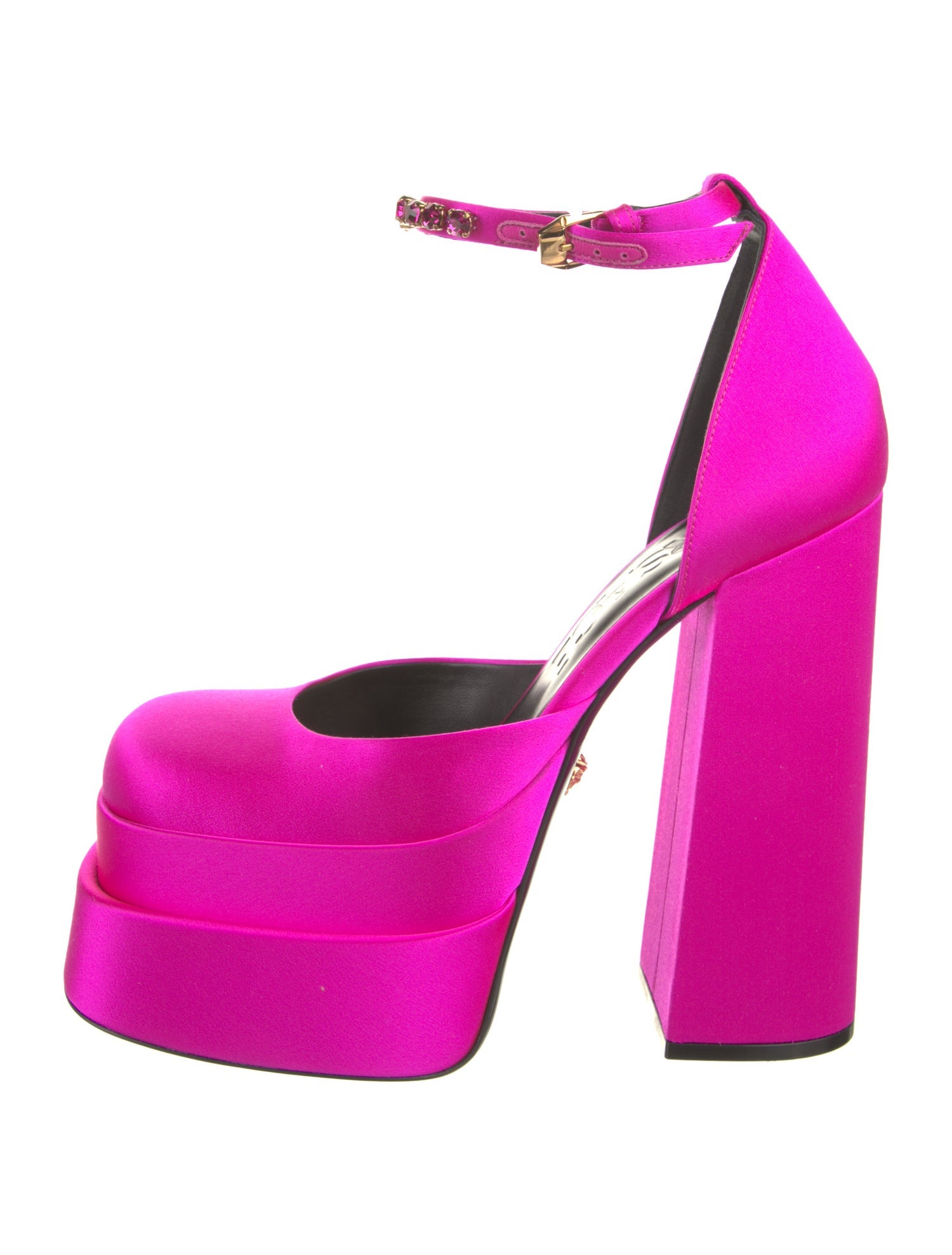 Versace Crystal Embellishments D'Orsay Pumps