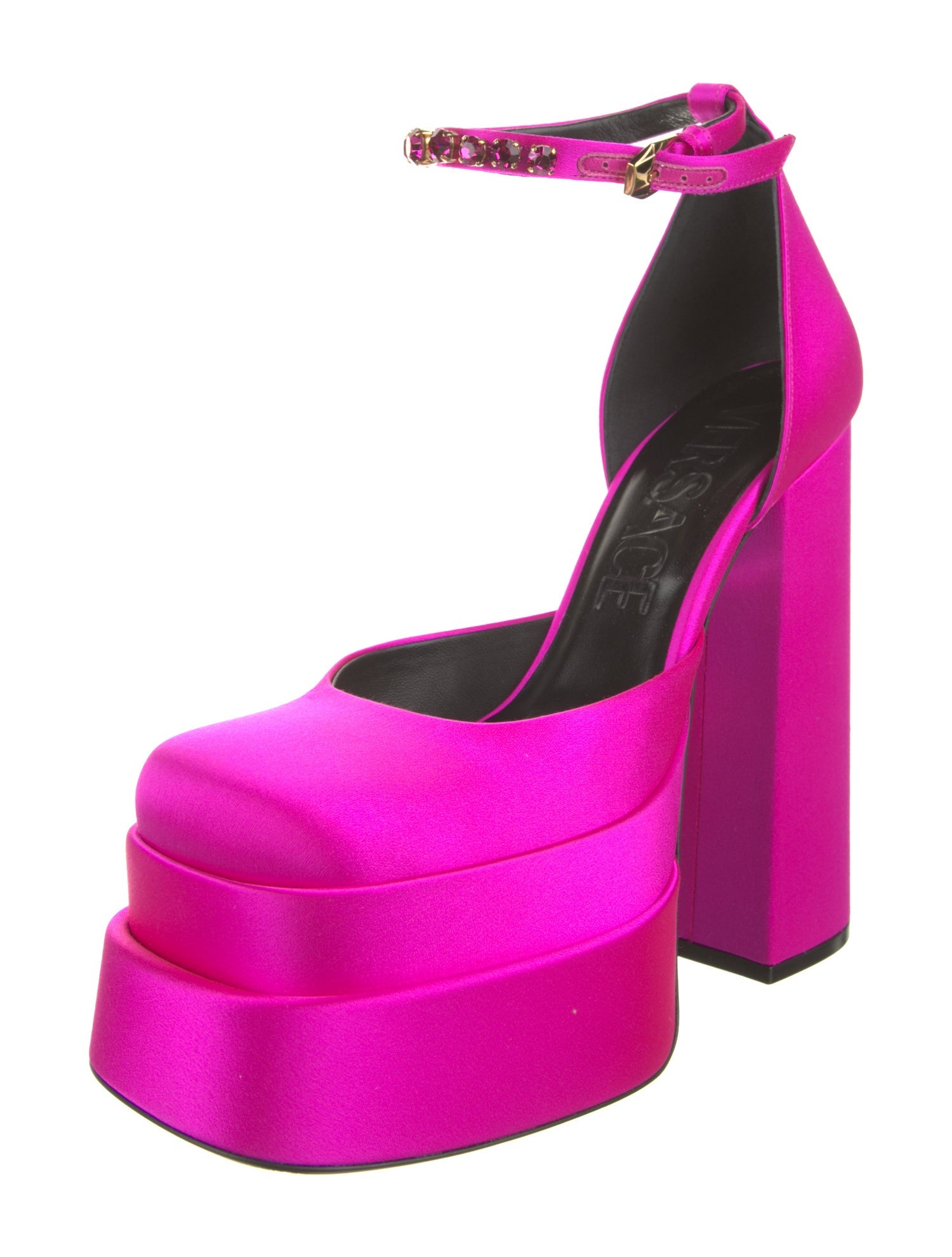 Versace Crystal Embellishments D'Orsay Pumps