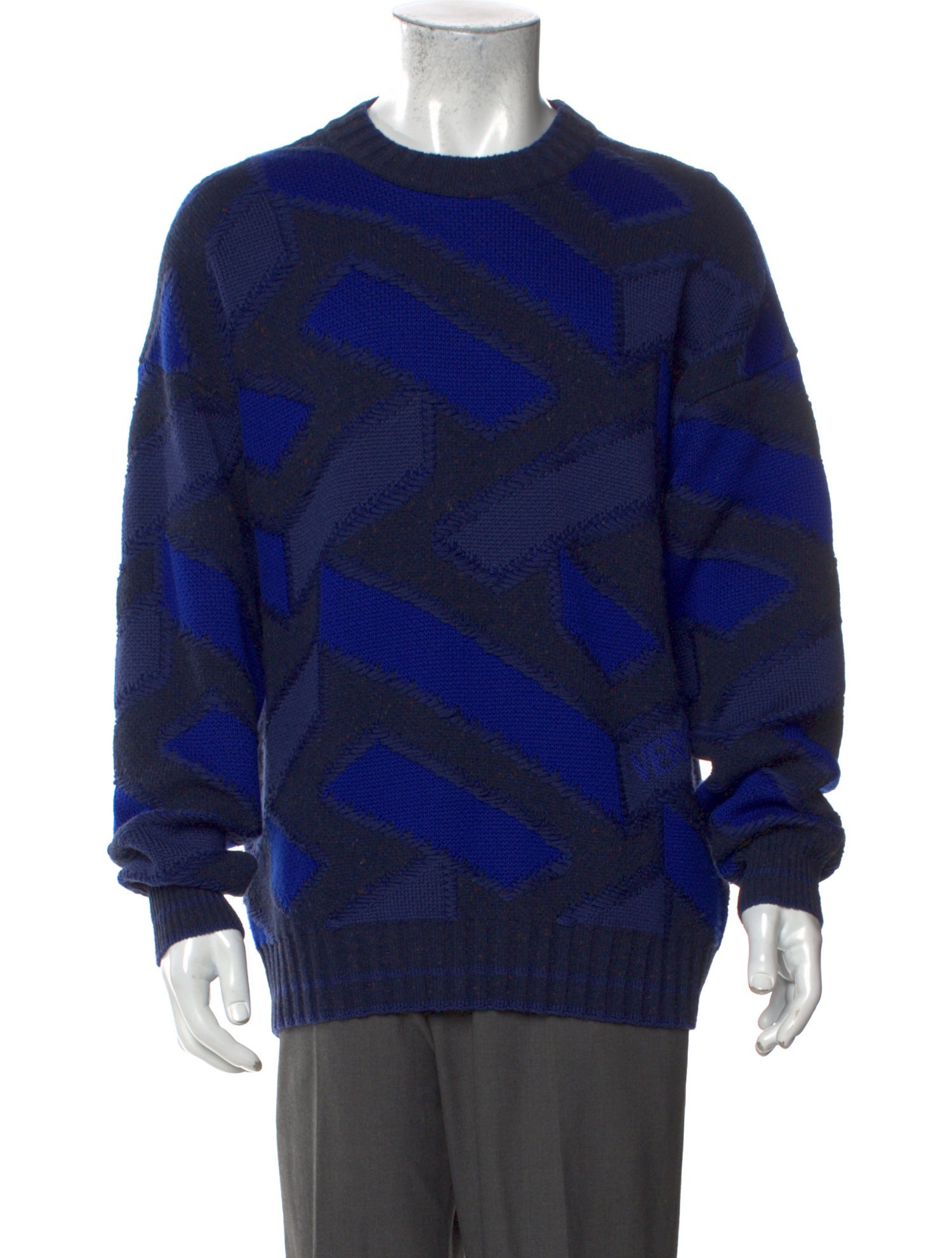 Versace Virgin Wool Printed Pullover