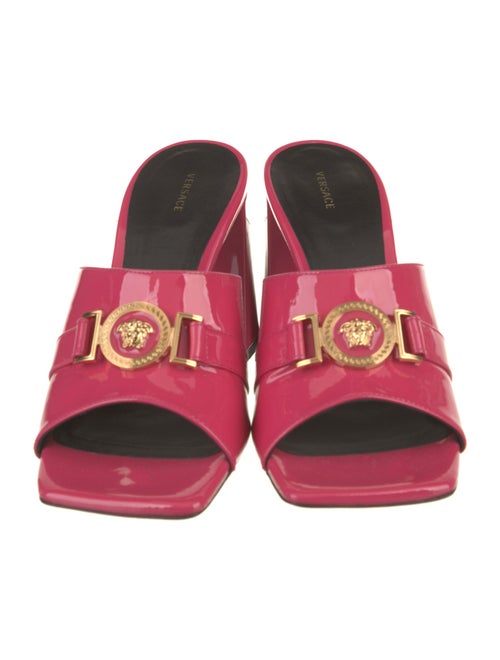 Versace Medusa Insignia Patent Leather Slides