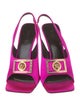 Versace Medusa Insignia Satin Slingback Sandals