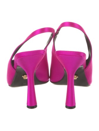 Versace Medusa Insignia Satin Slingback Sandals