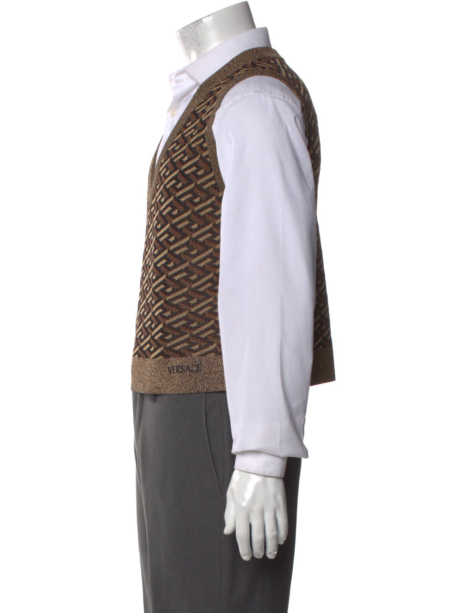 Versace Printed V-Neck Sweater Vest