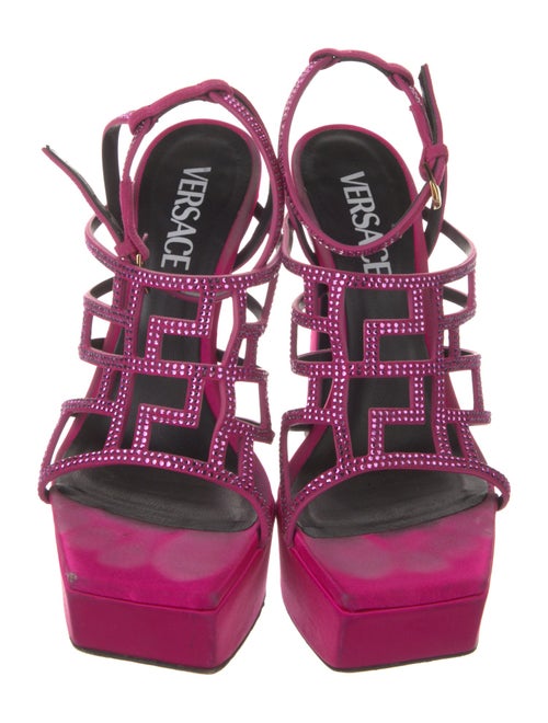 Versace Satin Crystal Embellishments Sandals