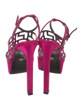Versace Satin Crystal Embellishments Sandals