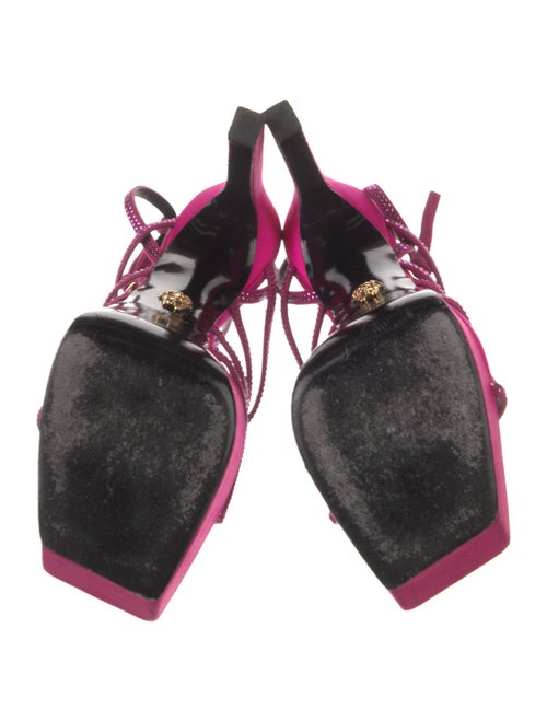 Versace Satin Crystal Embellishments Sandals