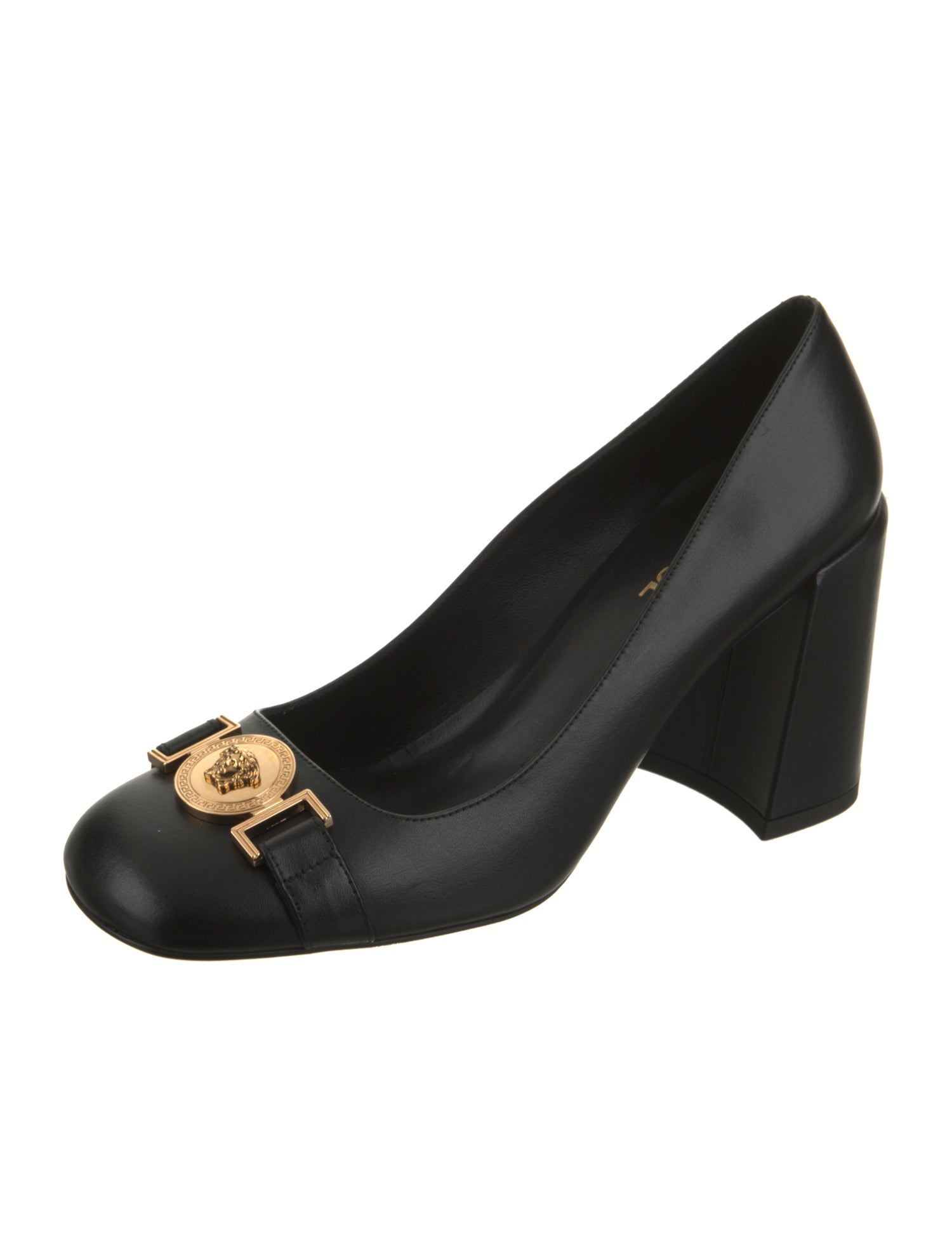 Versace Medusa Insignia Leather Pumps
