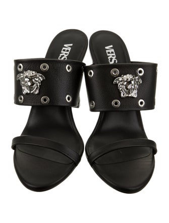 Versace Medusa Insignia Leather Slides