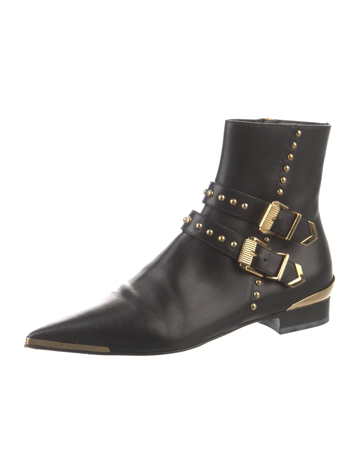 Versace Medusa Insignia Leather Moto Boots
