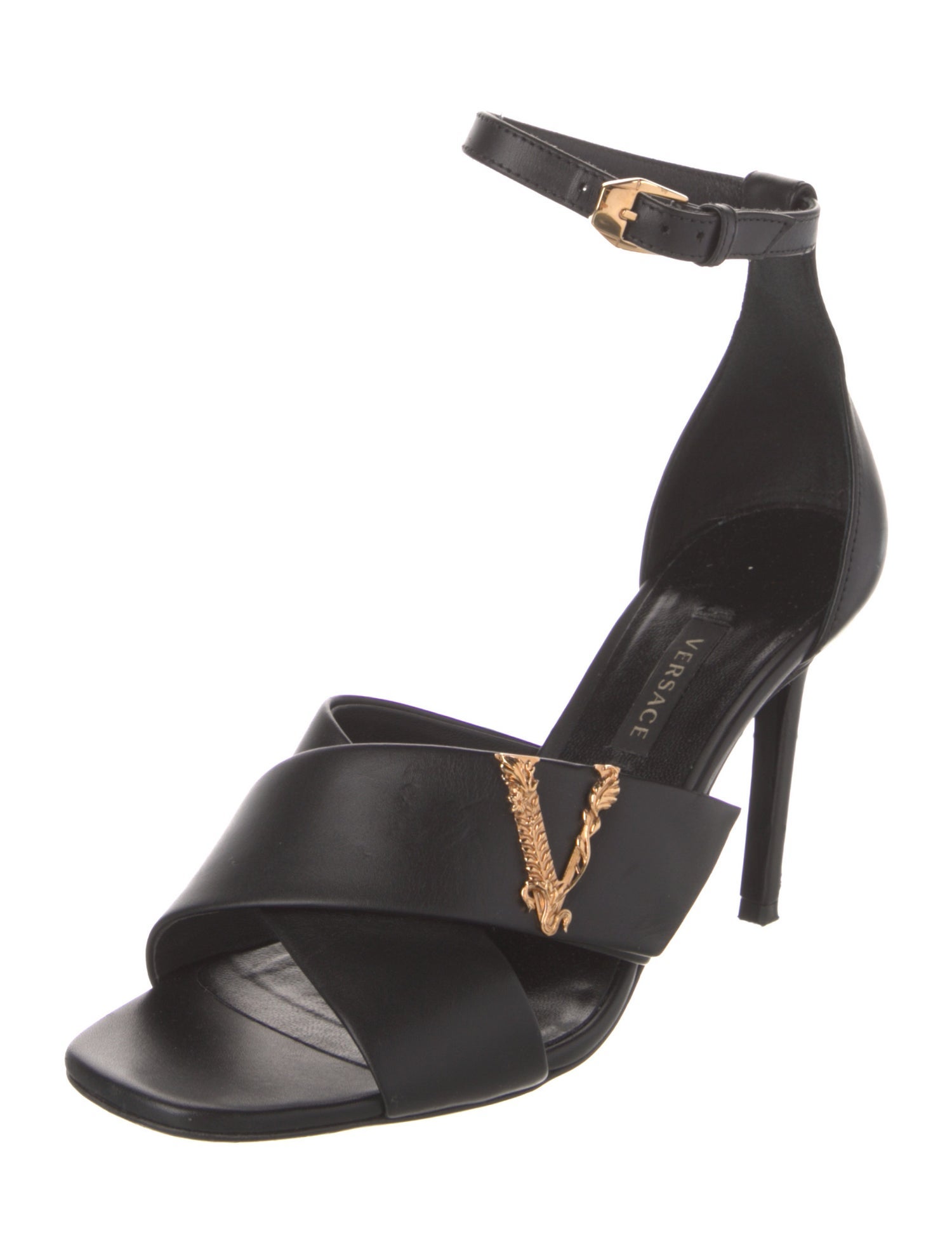 Versace Medusa Insignia Leather Sandals
