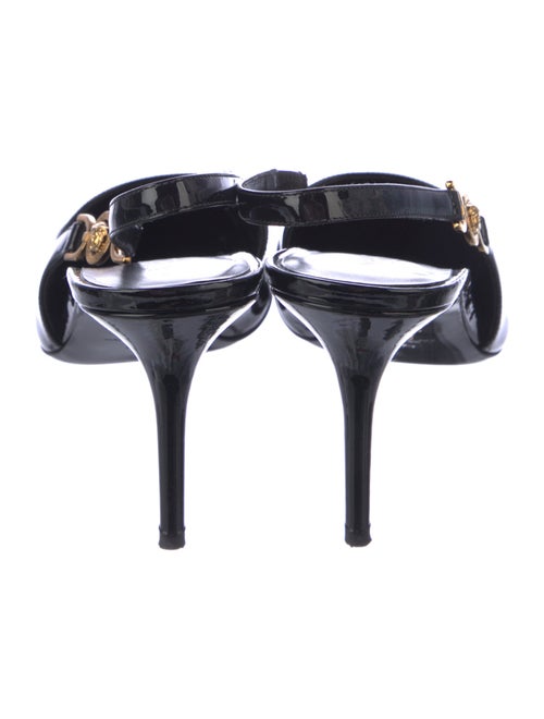 Versace Medusa Insignia Patent Leather Slingback Pumps