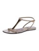 Versace Patent Leather Printed T-Strap Sandals