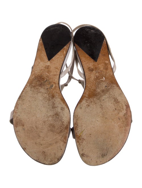 Versace Patent Leather Printed T-Strap Sandals