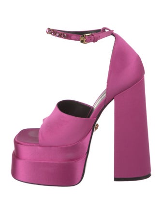 Versace Satin Crystal Embellishments Sandals