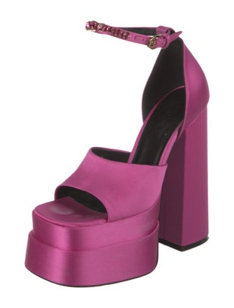 Versace Satin Crystal Embellishments Sandals