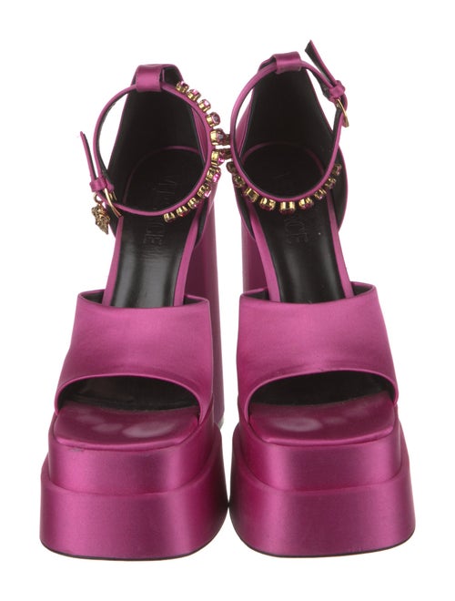 Versace Satin Crystal Embellishments Sandals