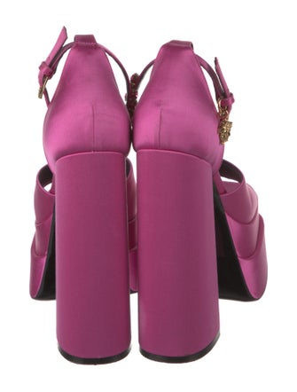 Versace Satin Crystal Embellishments Sandals